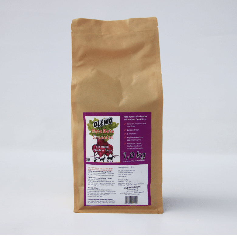 Futterbeutel Olewo Rote Beete Granulat 1kg