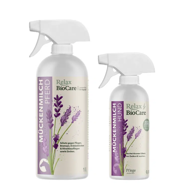 Struehflaschen Relax Biocare Mueckenmilch Pferd